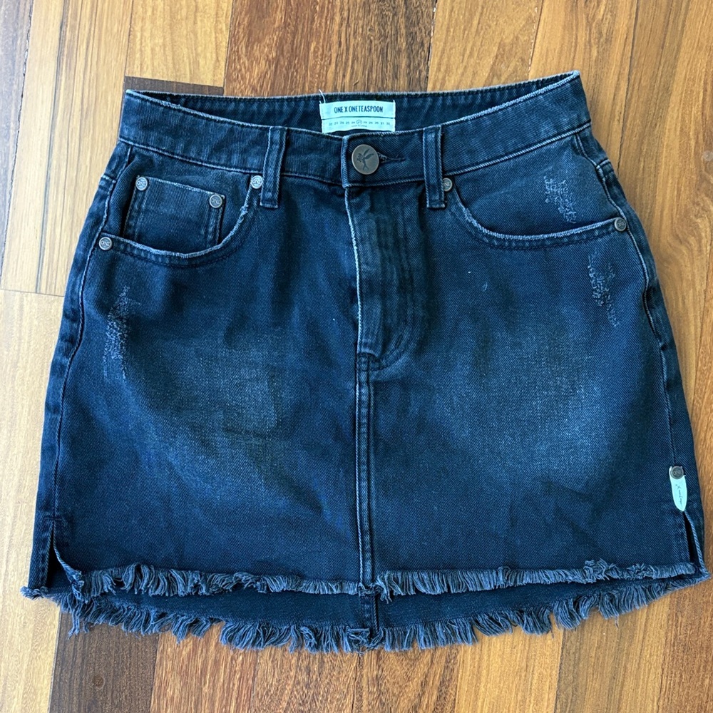 One Teaspoon Dark Denim Mini Skirt